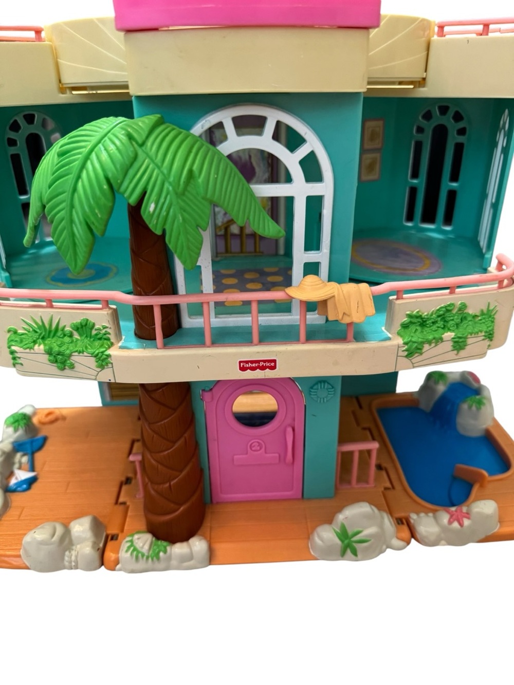 Vtg Fisher Price Sweet Streets Beach House Loving Family Fold & Carry 2000 - Picture 2 of 16